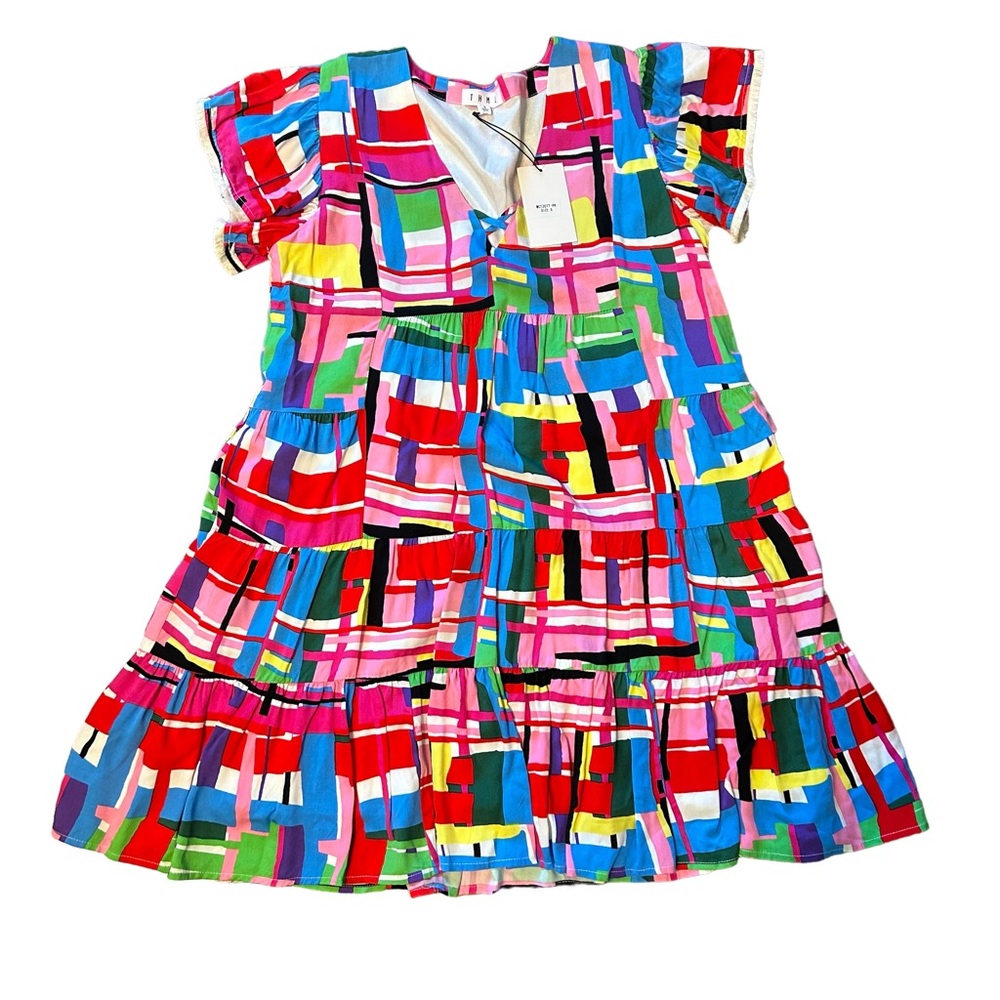 THML‎ NWT Boutique Womens Small Tiered Multi Color Swing Dress